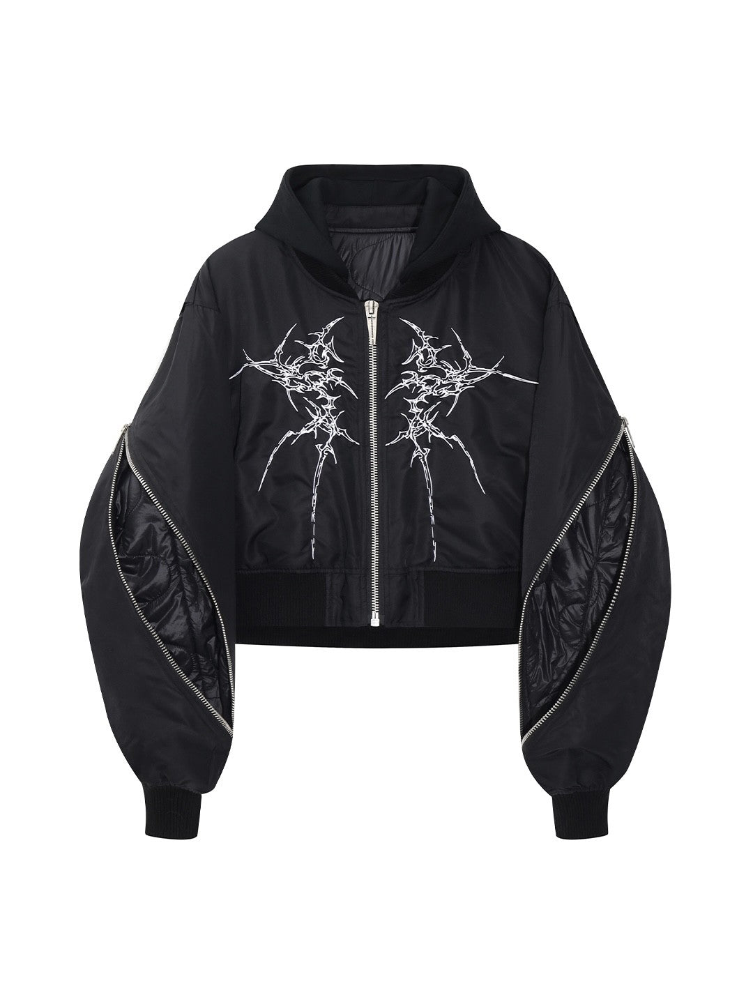 REBEL WAVE24fw Double Zipper Hooded Bomber jacket