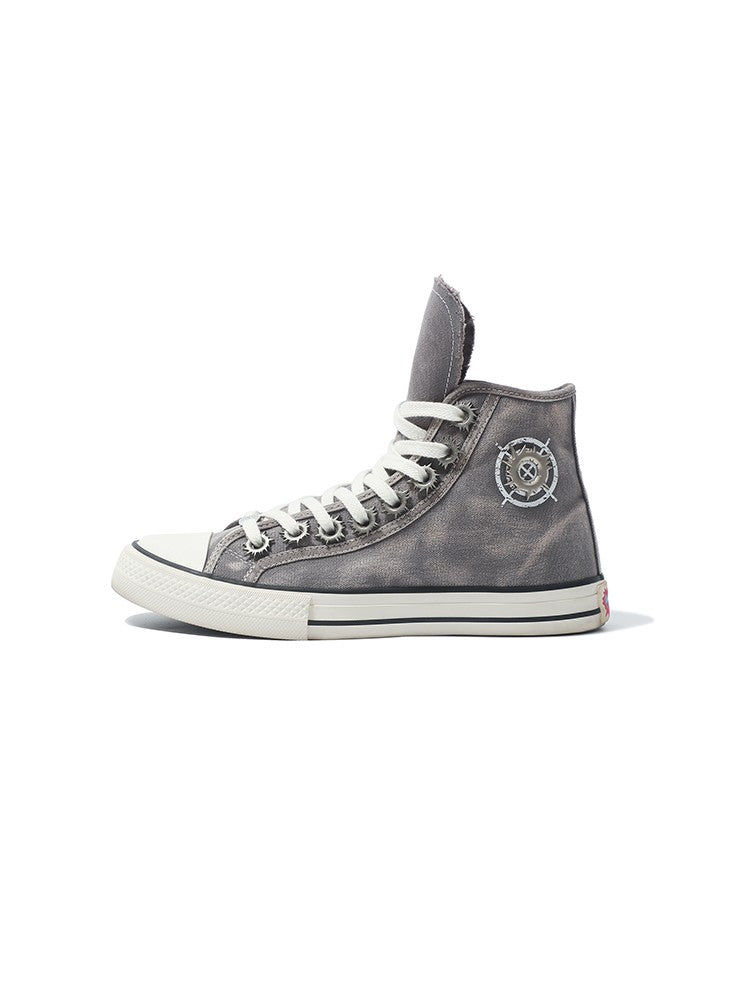 Roman Kayser POWSTAR Distressed High-top Bullet-hole Sneakers