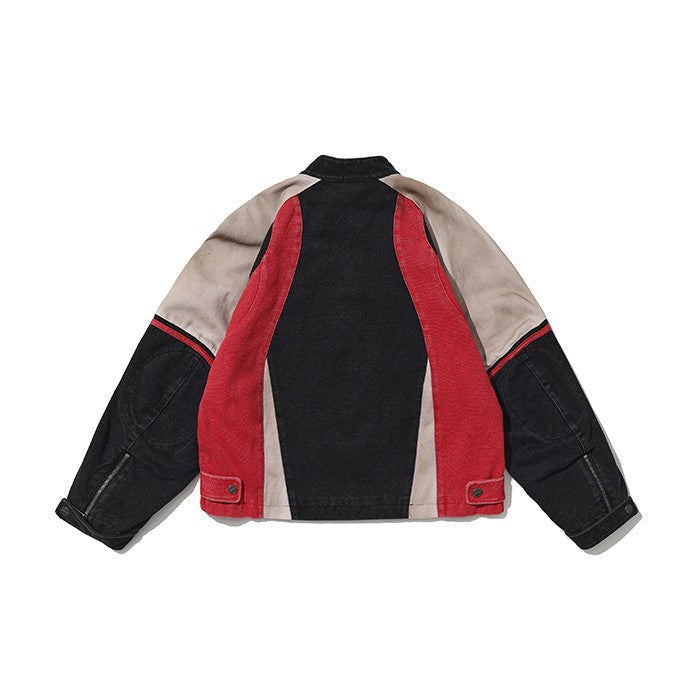 "DREAM RACING JACKET" motorcycle patch raglan sleeve jacket