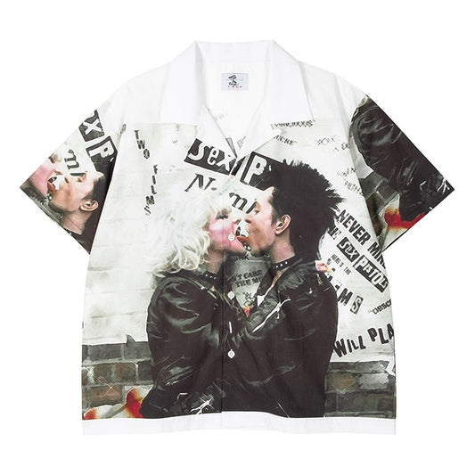 "Rabbit.b" Sex Pistols Portrait Kiss full Short-sleeved Shirt