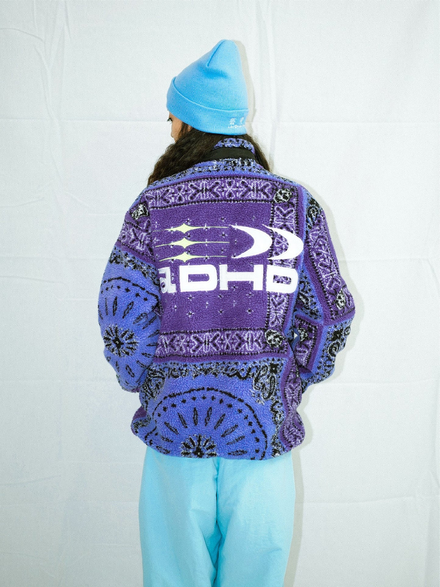 ADHD Purple Cashew Flower Lambskin Jacket