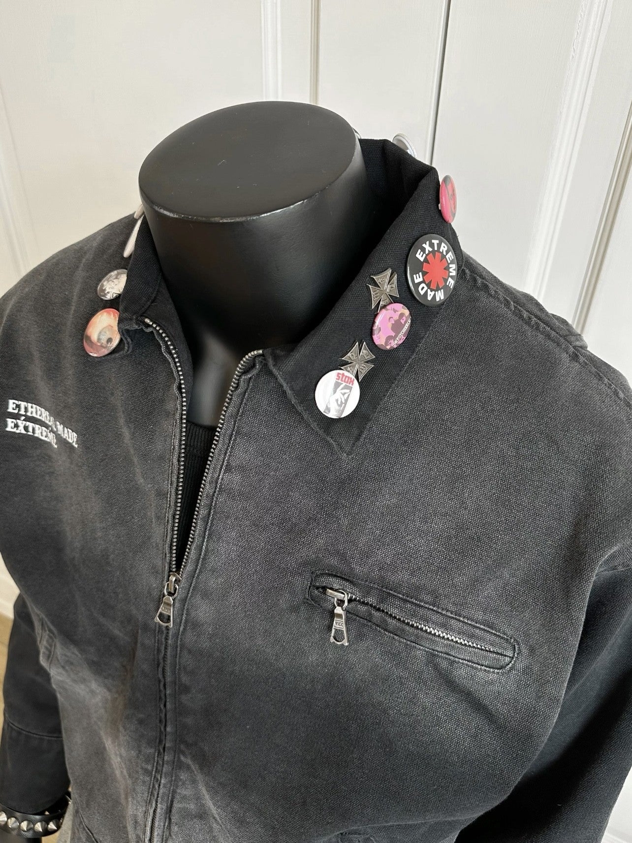 MADEEXTREME Badge Old Washed Retro Zipper Jacket