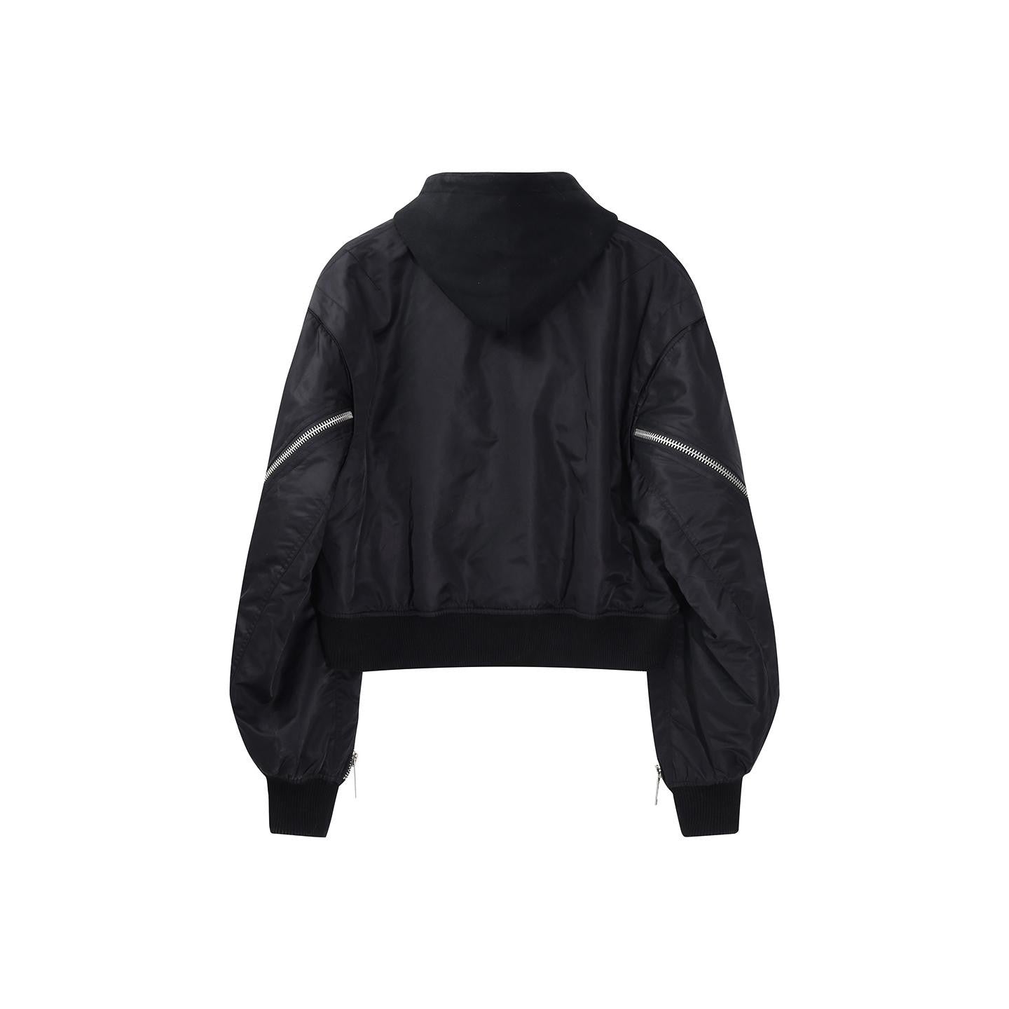 REBEL WAVE24fw Double Zipper Hooded Bomber jacket