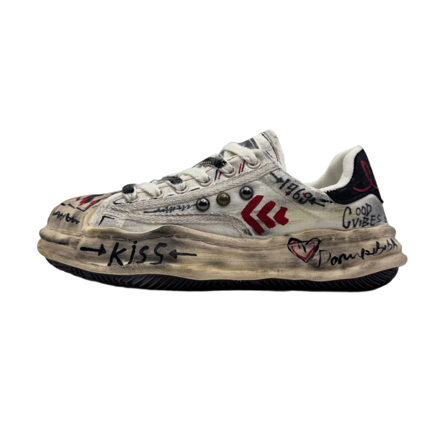 Old Graffiti Dissolved Thick-soled Sneakers