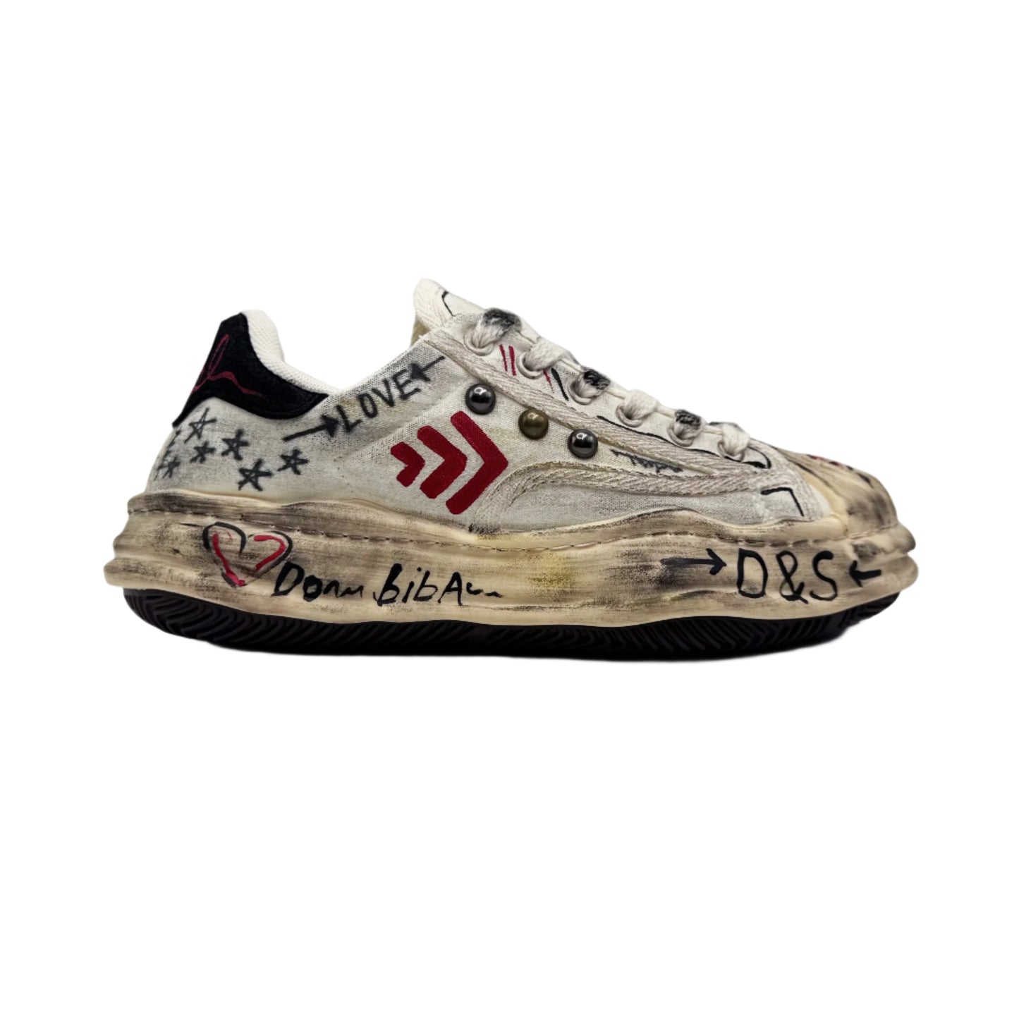 Old Graffiti Dissolved Thick-soled Sneakers