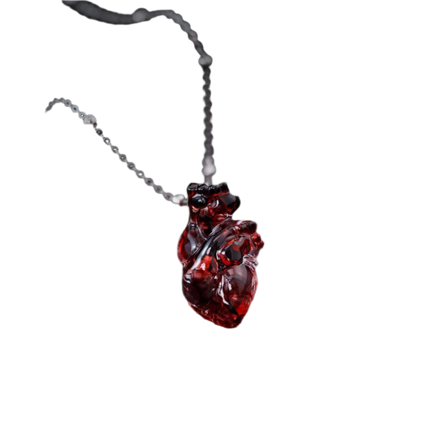 Miaoke Handmade Dark Alternative Personality Heart Pendant Sterling Silver Chain