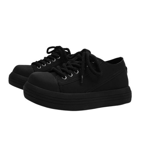 Mickey Thick Bottom Round Head Height Boosting Sneakers