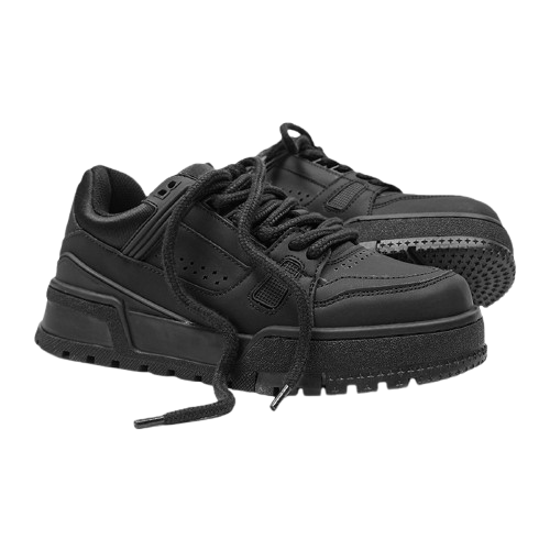 Carpe Diem Thick Soled Black Sneakers