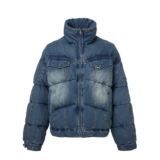 F2CE Thick Washed Old Denim Cotton Coat